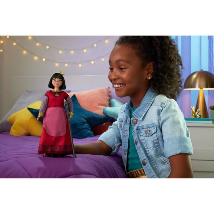 Disney Dahlia du Royaume de Rosas Poupée Wish articulée avec vetements amovibles, accessoires et canne HPX24