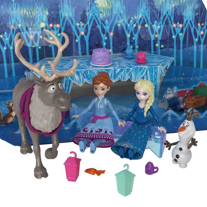 Calendrier de l'Avent La Reine des Neiges, 24 surprises avec poupées et accesssoires, Disney Frozen, Mattel, HWX20