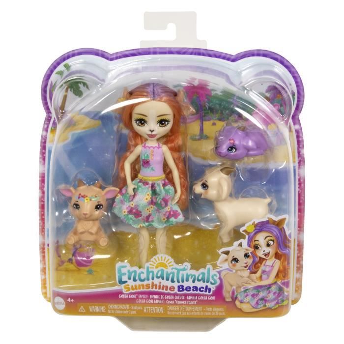 Enchantimals-Famille de Golita Chevre-PoupÈe et 3†figurines chevres HXC00