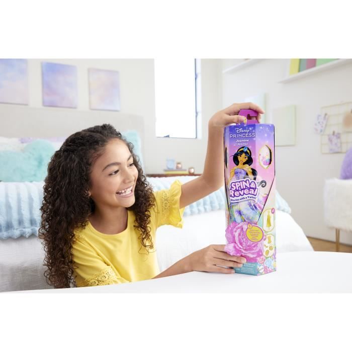 Spin†&†Reveal Jasmine Mattel PoupÈe Disney Princesses avec accessoires et 11 surprises HXC23