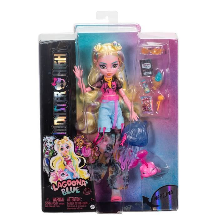 Monster High-Poupée Lagoona Blue-Poupée avec animal et accessoires HXH75