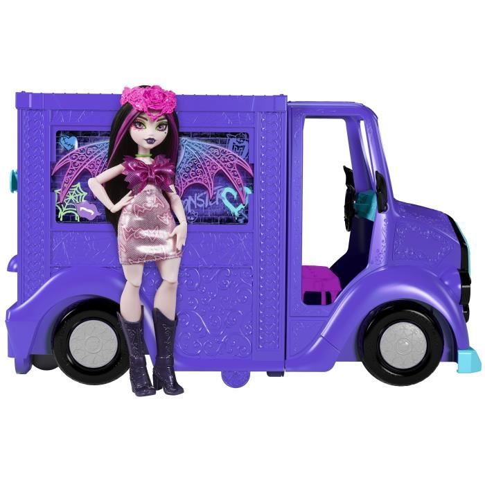 Monster High-Tour Bus Rock Sang-sationnel-Coffret avec poupée et bus HXH83