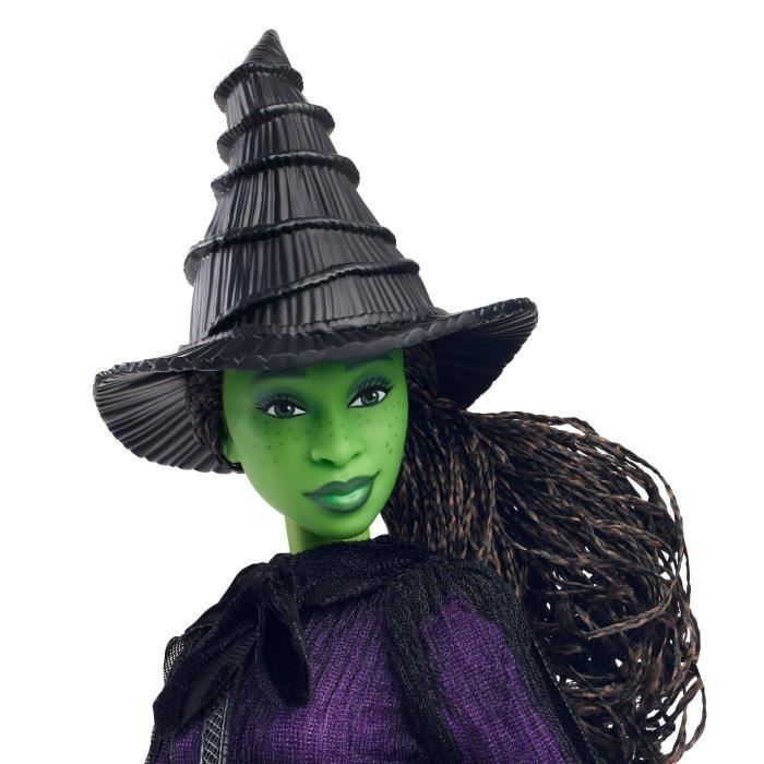 Mattel-Wicked-Poupée Elphaba avec cheveux tressés et multiples poses - Wicked - HXY38