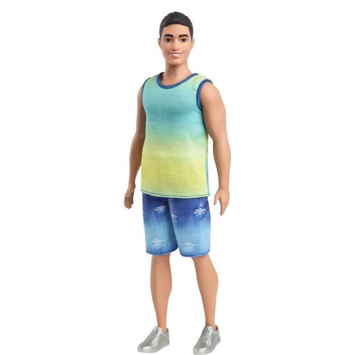 Barbie-Fashionistas-Poupée Ken Avec Débardeur Dégradé Et Short En Jean - 3ans+ - HYV00