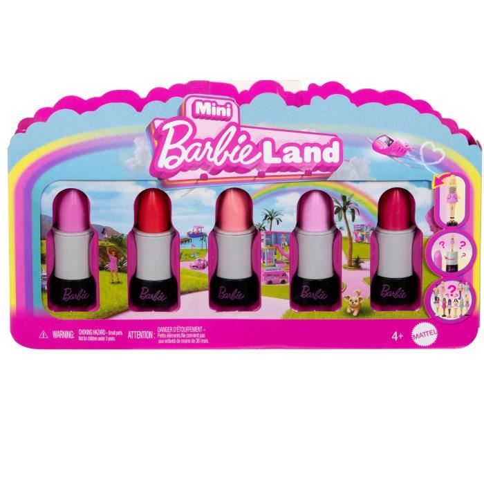 BARBIE Coffret Mini BarbieLand 6 rouge a levres avec mini poupÈes - JBD26