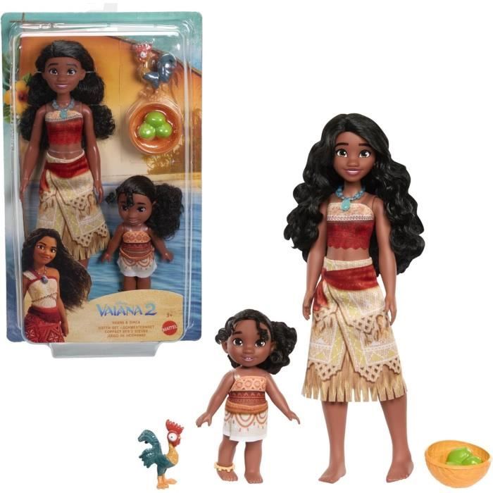 MATTEL Disney Vaiana 2 - Coffret des 2 soeurs - poupée du film Vaiana 2 JBT66