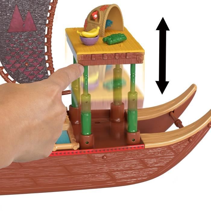 MATTEL Disney Vaiana 2 - La pirogue de Vaiana + 1 poupée Vaiana + HeiHei le poulet JBT78