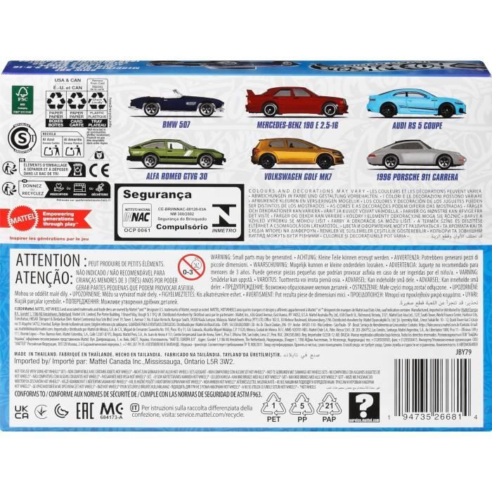 Hot Wheels - Multipack Euro Style - Petite Voiture - 3 ans et + - Hot Wheels - JBY79