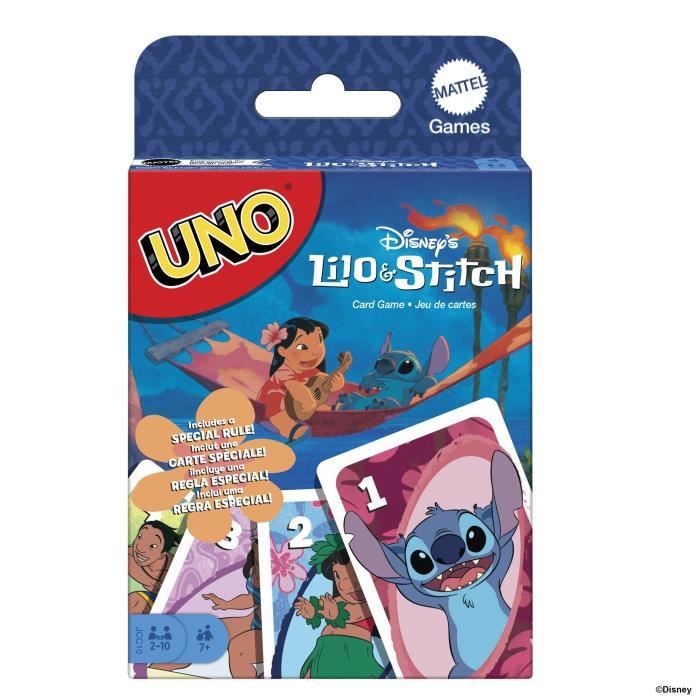 Mattel Games - Disney UNO Lilo et Stitch-Jeu de cartes pour les enfants et la famille JCC10