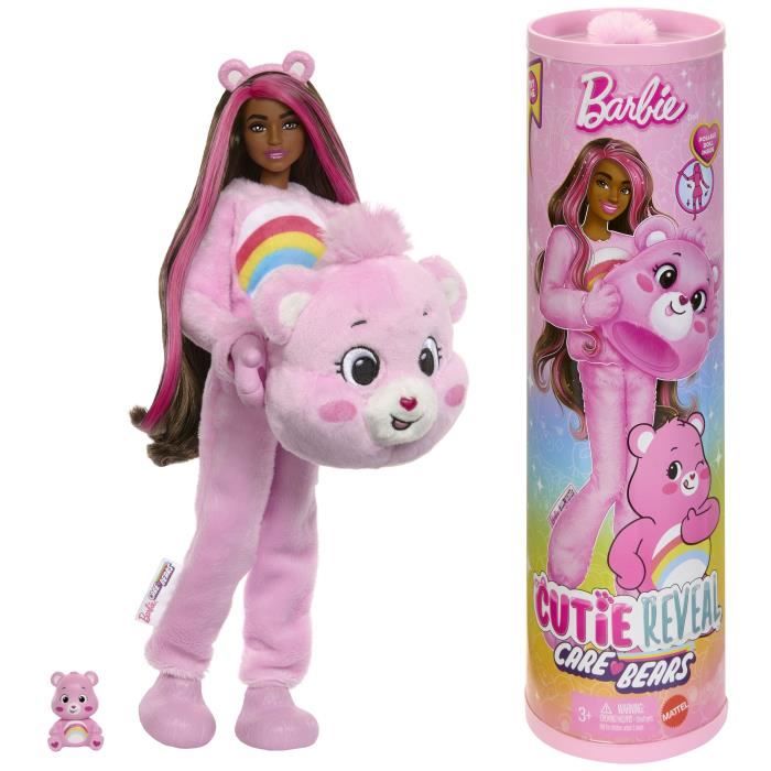 Barbie Cutie Reveal Care Bears Pink Toucâlin Doll - Ages 3+ - JCN95