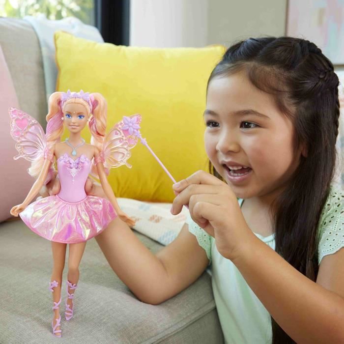 PoupÈe Barbie FÈe-Ailes Et Tenue Avec Changement De Couleur
