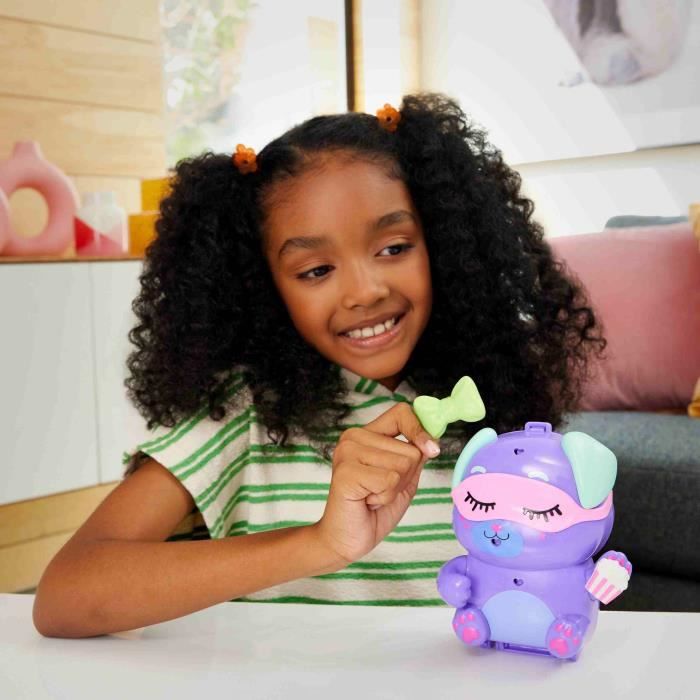 Polly Pocket-Coffret Chiot Festif soirée pyjama -Jouet De Voyage - 4 ans+- JCR38