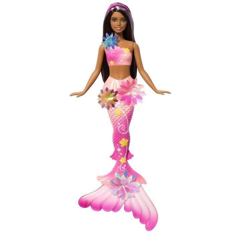 Barbie - Sirene Fleur Magique - Poupée aux longs cheveux bruns - Barbie - JDM73