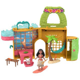 Disney Vaiana Histoires a empiler Coffret de maison de poupée avec une petite poupée Vaiana, 1 ami animal et 9 accessoires - MATTEL