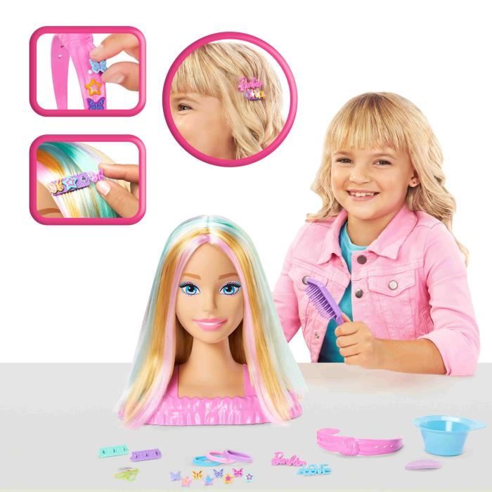 Barbie-Tete a Coiffer Color Reveal-Chevelure Blonde Et Accessoires - 3 ans+- JFG81