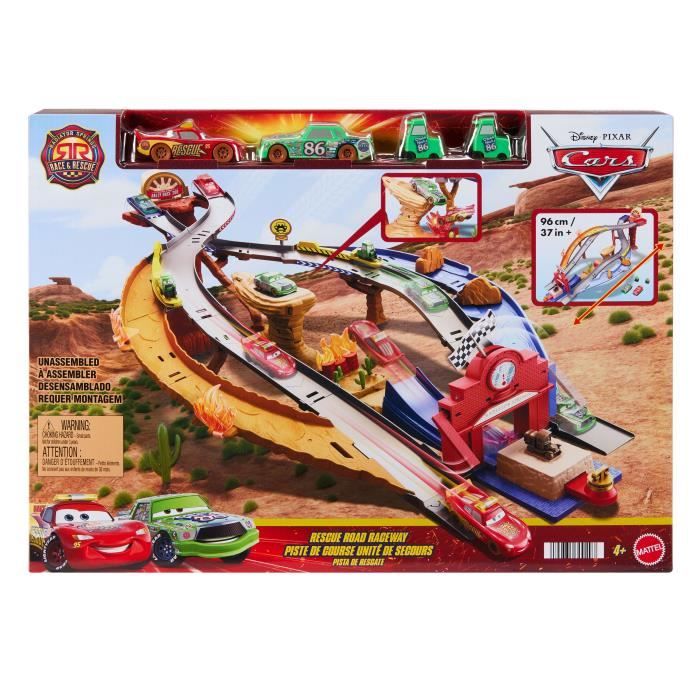 Cars - Piste de Course Rescue Road - Coffret de quatre véhicules - Disney Pixar Cars - JFL57