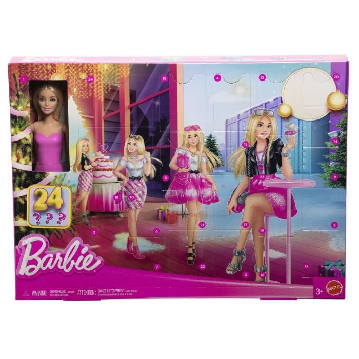 Calendrier de l'Avent Barbie Fashionistas, avec 24 pieces et accessoires, Barbie, Mattel JFL63, des 3 ans