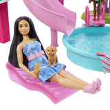 Barbie - Coffret Piscine de Reve - Toboggan et jacuzzi - Plus de 20 accessoires - Barbie - JFP01
