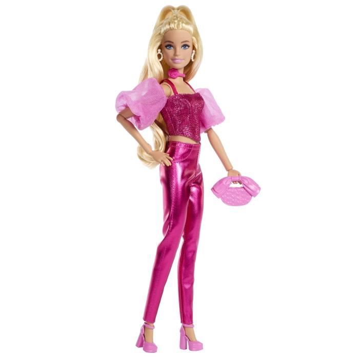 Barbie - Poupée Deluxe Style - Tenue rose métallisé et cheveux blonds - Barbie - JFP40