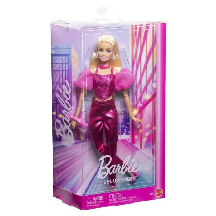Barbie - Poupée Deluxe Style - Tenue rose métallisé et cheveux blonds - Barbie - JFP40