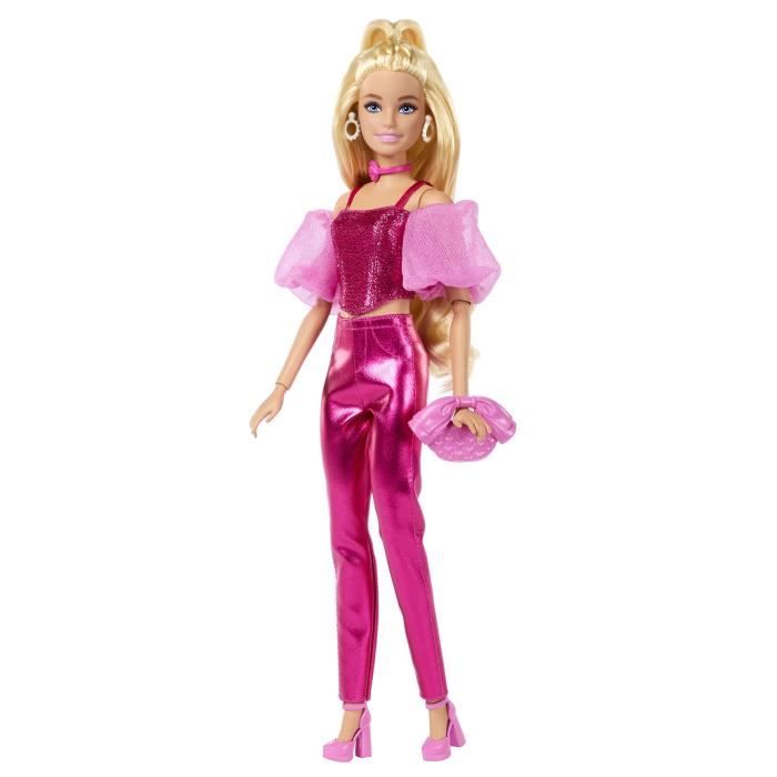 Barbie - Poupée Deluxe Style - Tenue rose métallisé et cheveux blonds - Barbie - JFP40