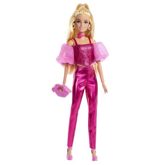 Barbie - Poupée Deluxe Style - Tenue rose métallisé et cheveux blonds - Barbie - JFP40