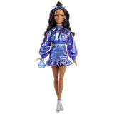 Barbie - Poupée Deluxe Style - Haut et jupe bleu métallisé - Brune - Barbie - JFP42
