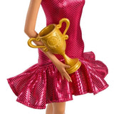 Barbie - Poupée Danseuse de Salon et Accessoires - Brune avec trophée - Barbie - JFR09