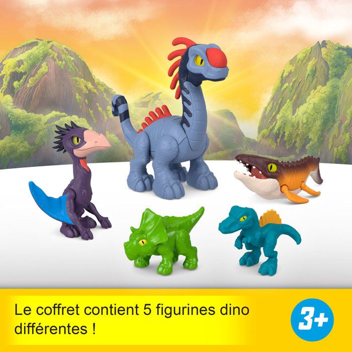 Fisher-Price Figurines Dinosaures Air, Mer, Terre - Jurassic World - Multipack Imaginext - Des 3 ans - JFR25