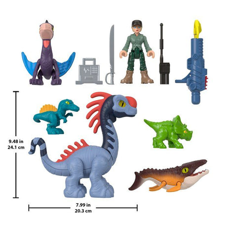 Fisher-Price Figurines Dinosaures Air, Mer, Terre - Jurassic World - Multipack Imaginext - Des 3 ans - JFR25