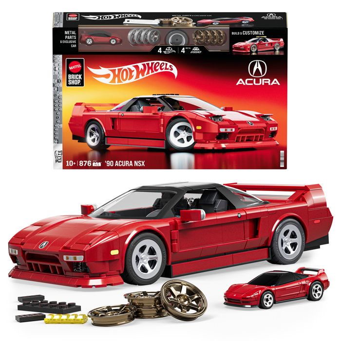 Hot Wheels - Coffret de Construction NSX Acura des Années 90 - Mattel Brick Shop - JFT17