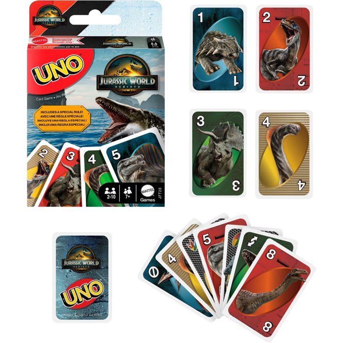 UNO Jurassic World Renaissance - Jeu de cartes - Pour toute la famille - Mattel Games - 7 ans et +