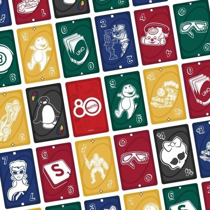 UNO - Jeu de cartes Rouge Rubis - 80eme anniversaire de Mattel - Pour toute la famille - UNO - JGK30