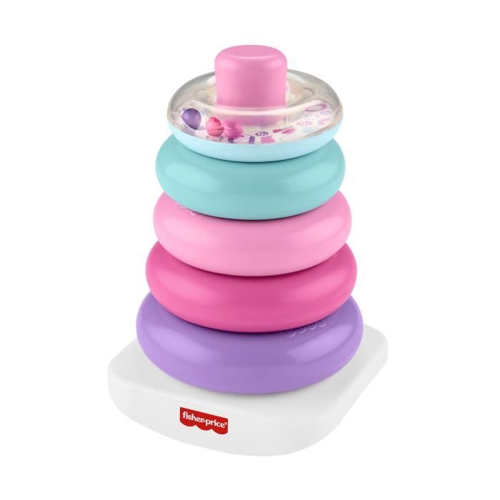 Fisher-Price - Pyramide Arc-en-ciel - Jouet d'éveil a empiler pour bébés - Fisher-Price - JGP94