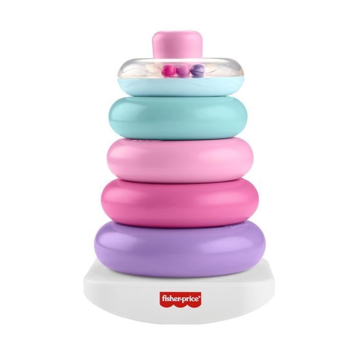 Fisher-Price - Pyramide Arc-en-ciel - Jouet d'éveil a empiler pour bébés - Fisher-Price - JGP94