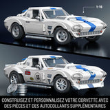 Hot Wheels - Coffret de Construction Corvette Grand Sport - Avec 918 pieces - Mattel Brick Shop - JGR31