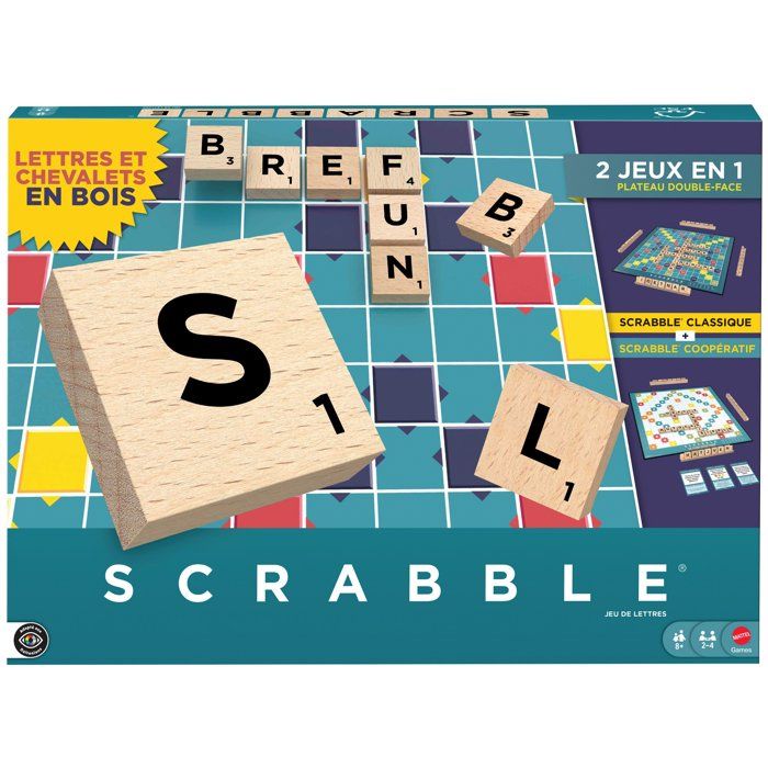 Scrabble classique - 2 en 1 - Mattel Games - JGR63