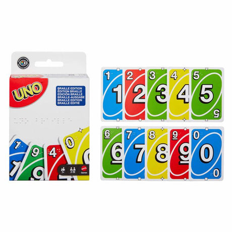 UNO BRAILLE - Jeu de cartes - Pour Joueurs Aveugles Ou Malvoyants - Mattel Games - 7 ans et +