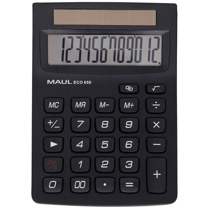 Calculatrice de bureau - MAUL - ECO 650 - 12 chiffres - Noir