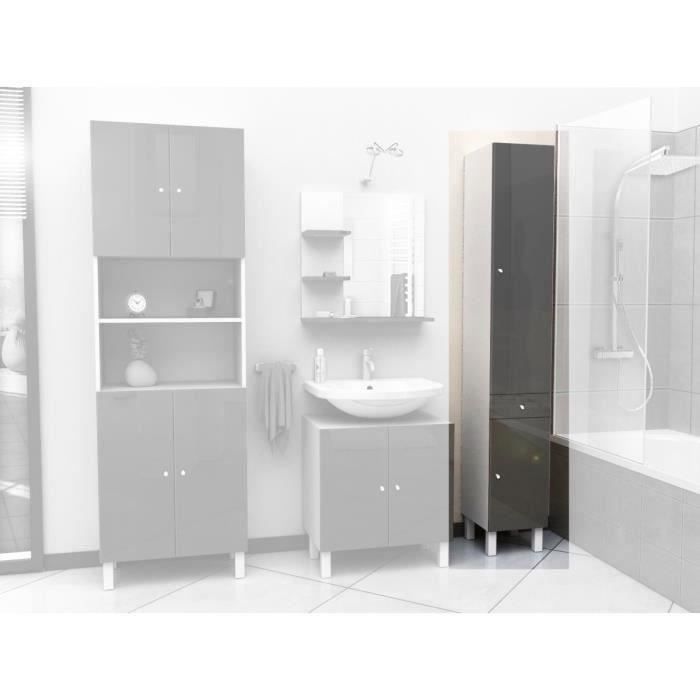 CORAIL Colonne de salle de bain L 30 cm - Gris laquÈ