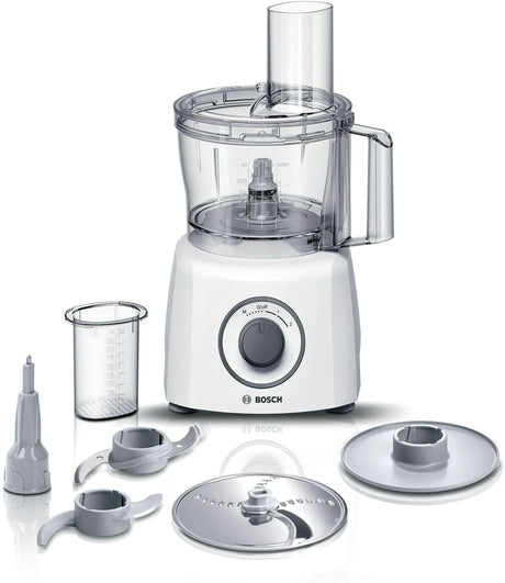 Robot multifonctions BOSCH MultiTalent3 MCM3100W – plus de  20 fonctions – 800 W – Capacité de 2,3 L – Blanc/Gris
