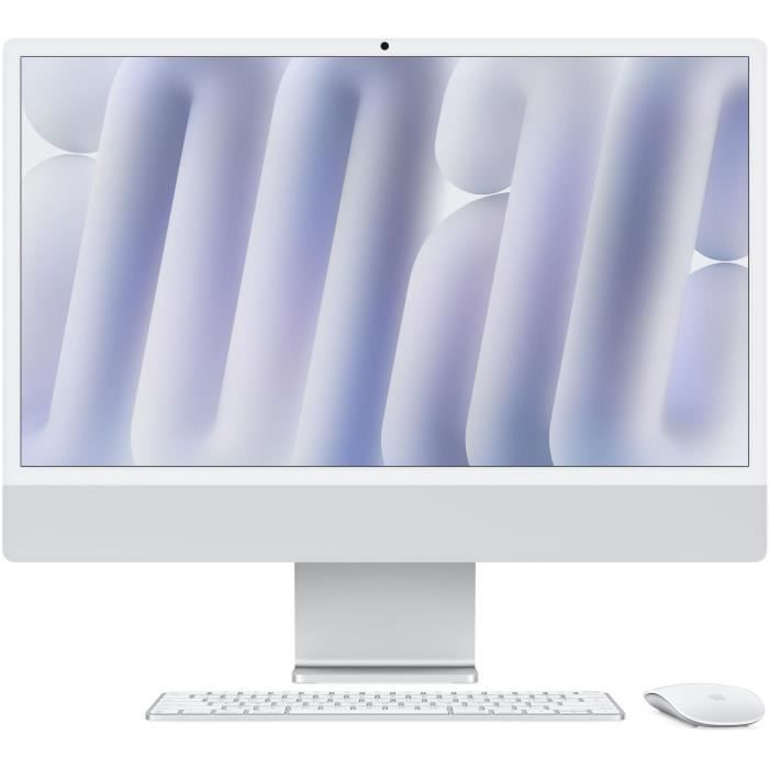 Apple iMac 24 4.5K Retina Display Nano-Textured Glass 256GB SSD 16GB RAM M4 Chip 10-Core CPU 10-Core GPU Silver (2024)