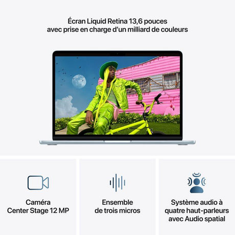 Apple - 13,6 MacBook Air M5 (2026) - RAM 16Go - Stockage 512Go - CPU 10 coeurs - GPU 8 coeurs - Bleu Ciel