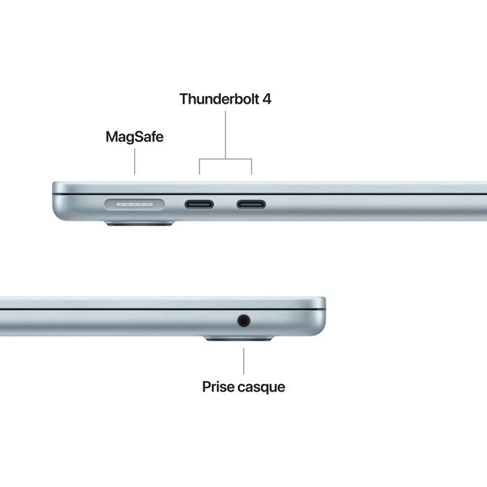 Apple - 13,6 MacBook Air M5 (2026) - RAM 16Go - Stockage 512Go - CPU 10 coeurs - GPU 8 coeurs - Bleu Ciel