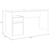 Bureau droit MODULTRICK - Chene/Gris foncé - 140 x 52,7 x 72,5 cm