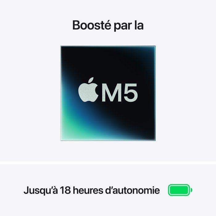 Apple - 15,3 MacBook Air M5 (2026) - RAM 16Go - Stockage 512Go - CPU 10 coeurs - GPU 10 coeurs - Bleu Ciel