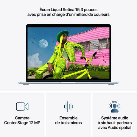 Apple - 15,3 MacBook Air M5 (2026) - RAM 16Go - Stockage 512Go - CPU 10 coeurs - GPU 10 coeurs - Bleu Ciel