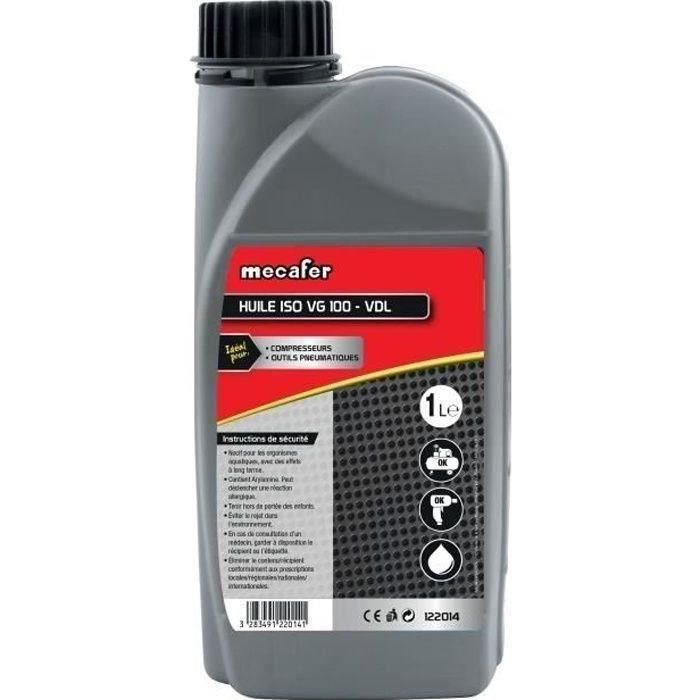 Huile pour compresseur MECAFER - 1L - Huile minérale - ISO VG100 - Lubrifier