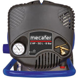 Compresseur vertical - MECAFER - 425790 - 50 L - Bleu coaxial - Sans huile