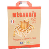 Mécabois - Baril de 200 planchettes en bois - Jeux de constructions - Fabriqué en France